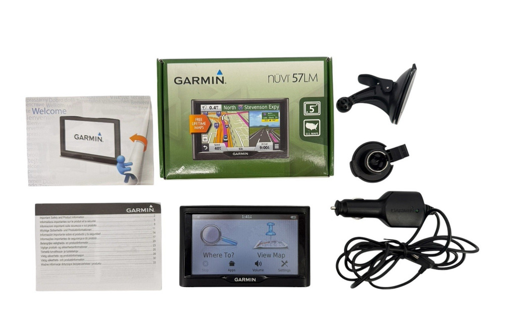 Garmin Nuvi 57LM Lifetimes Map 5" Touchscreen GPS Essential Series Tested Works